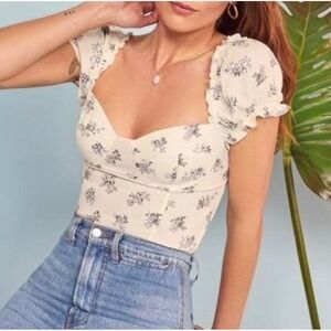 Reformation Jewel Top in Teresa Floral, Women's Size 4